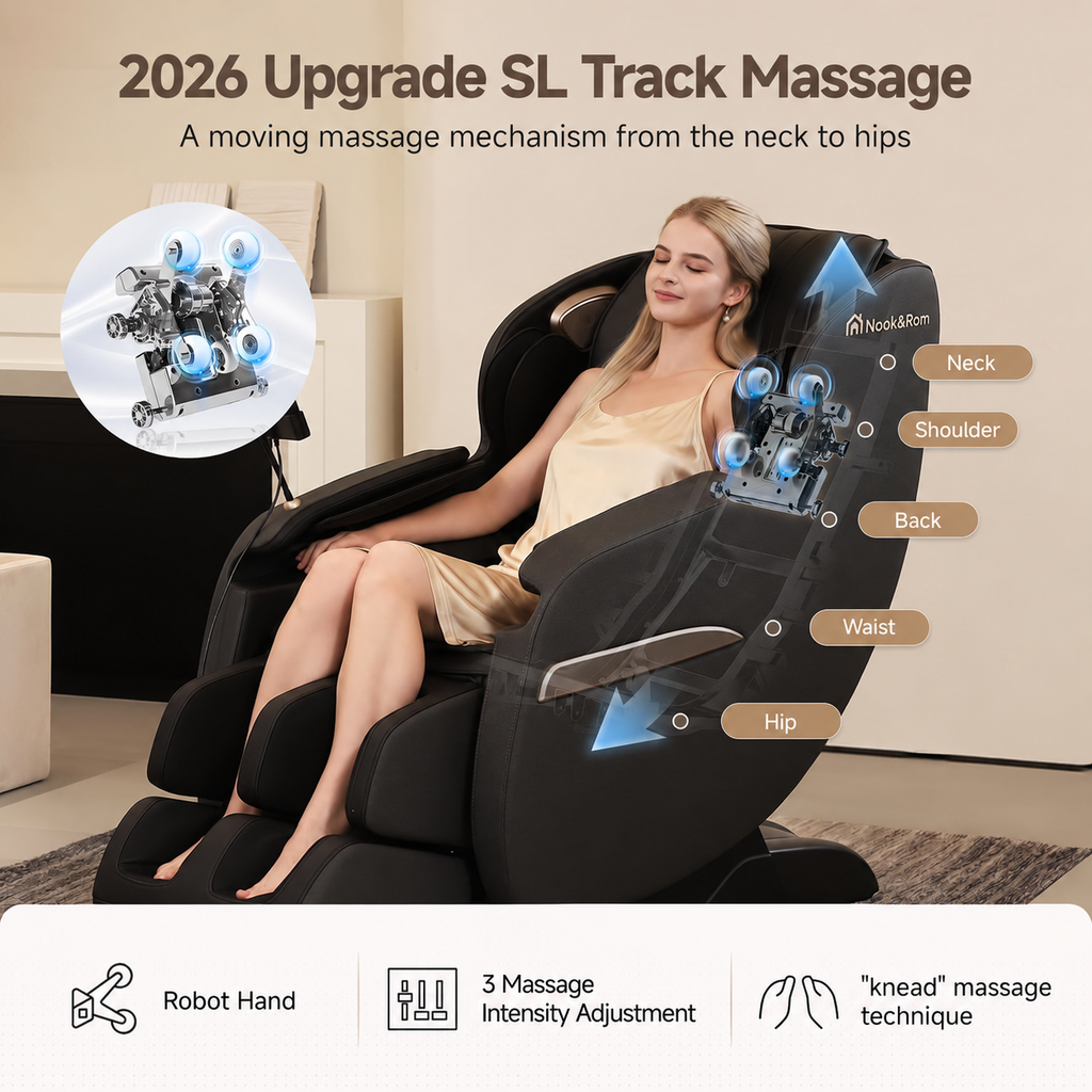 Nook&Form SL-Track Full Body Massage Chair with Zero Gravity, Heat & 8 Auto Modes