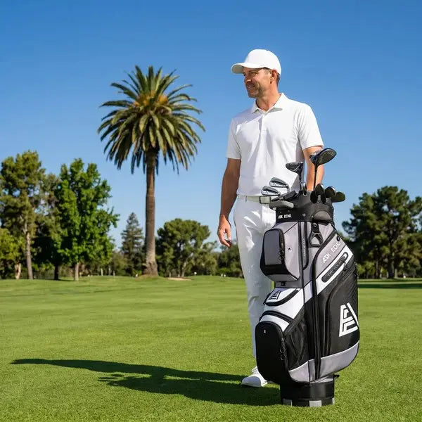 Ask Echo T-Lock Golf Cart Bag - Quiet 14-Way Full-Length Divider,best golf bags,golf bags for men,High-Density Nylon Resists Wear, Ice-Ready Pocket, Nylon Fabric, Golf Accessory
