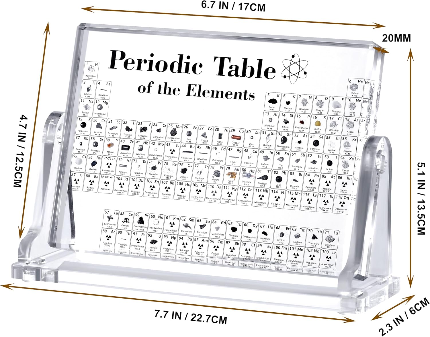 Acrylic Periodic Table with Real Elements Inside