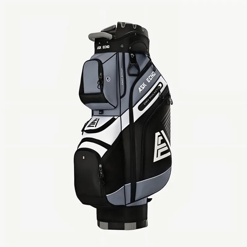Ask Echo T-Lock Golf Cart Bag - Quiet 14-Way Full-Length Divider,best golf bags,golf bags for men,High-Density Nylon Resists Wear, Ice-Ready Pocket, Nylon Fabric, Golf Accessory