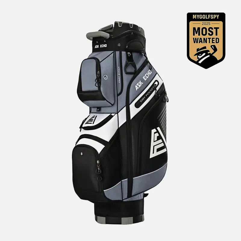 Ask Echo T-Lock Golf Cart Bag - Quiet 14-Way Full-Length Divider,best golf bags,golf bags for men,High-Density Nylon Resists Wear, Ice-Ready Pocket, Nylon Fabric, Golf Accessory
