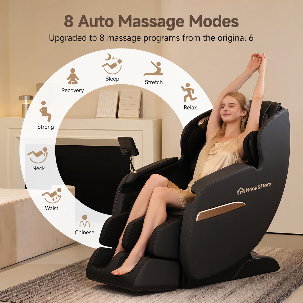 Nook&Form SL-Track Full Body Massage Chair with Zero Gravity, Heat & 8 Auto Modes